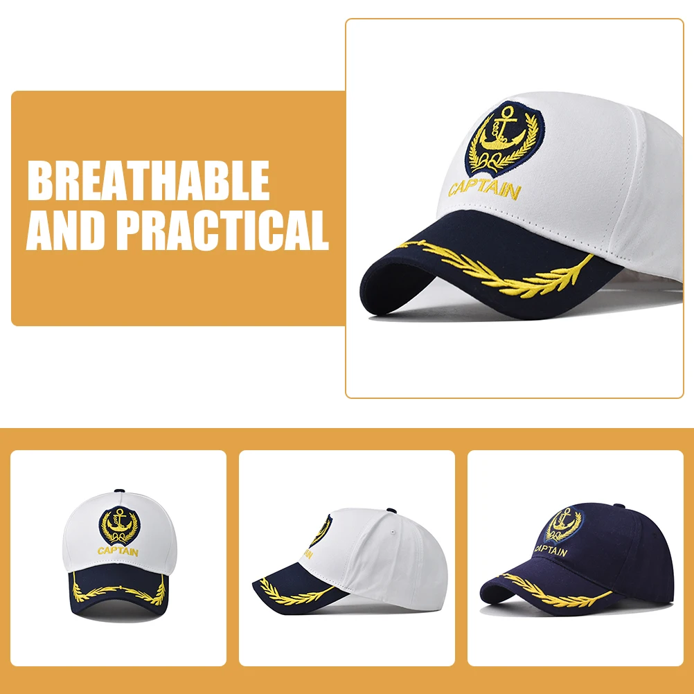 

2Pcs Retro Navy Captain Baseball Caps Breathable Cotton Sunproof Hat Outdoor Sports Summer Cool Comfortable Hat