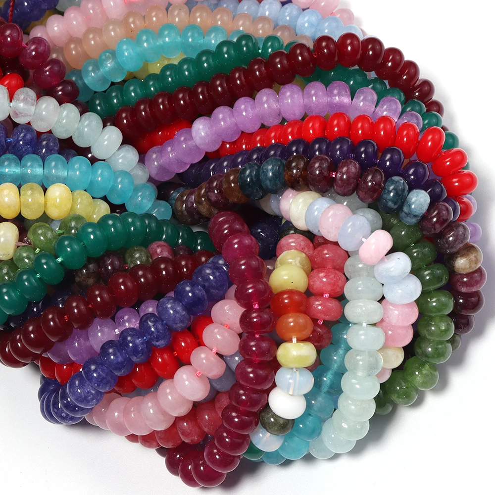 70 Stück 5x8mm Naturstein-Abakusperlen, farbige Jade-Quarz-Rondelle, lose Zwischenperlen für die Schmuckherstellung, DIY-Armband-Zubehör – Detail 6