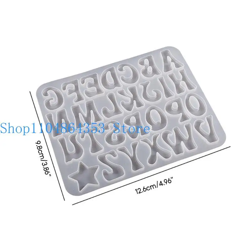 

652F English Letter Number Pendant Silicone Mold DIY Epoxy Resin Mould