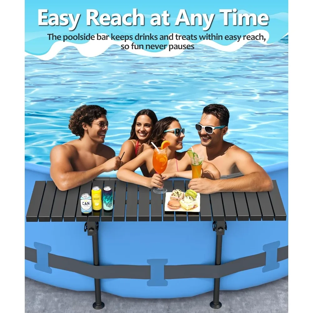 Above Ground Pool Swim Up Bar Side    Galvanized Iron Frame Fits Top Rails 4.48 or Less Holds 110LBS