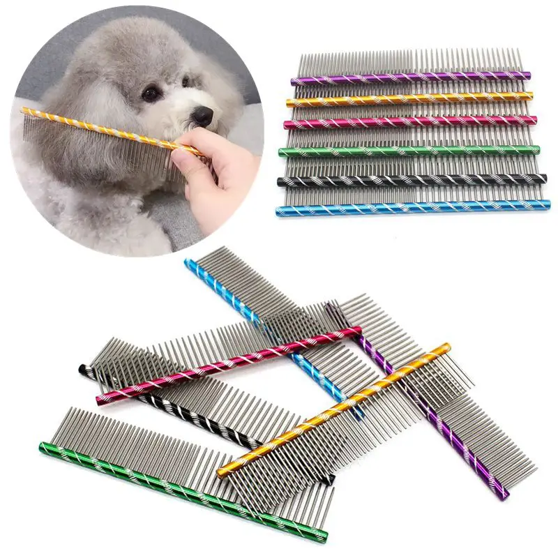 Pet Dog Comb Long Thick Hair Fur Removal Cleaning Brush， 16/19/20/25cm Stainless Steel Lightweight Pets Cat Grooming Combs Dogs