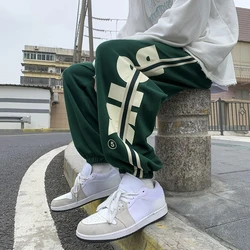 Trousers Hip-hop Wide Leg Sweatpants For Men Summer Stylish Training Cotton Loose Elastic Y2k Casual Baggy Male Sweat Pants L