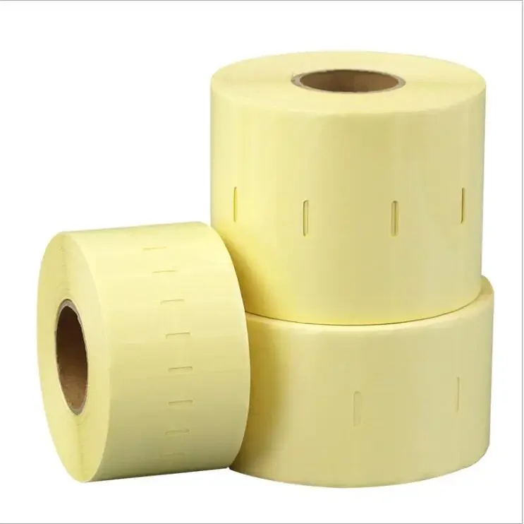 1 Roll, 40mm Core Transparent PET Clear Label Stickers Roll for Barcode Zebra Printer with Resin Transfer Thermal Label