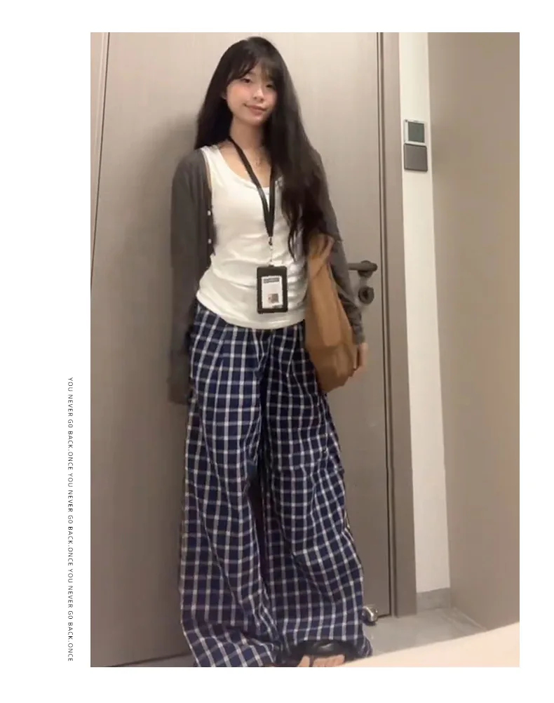 بنطال ذو قصة أرجل واسعة بخصر عالٍ للسيدات صيفي قابل للتنفس وفضفاض مناسب للفتيات الجميلات وحفلات الشاطئ برباط ناعم متجدد الهواء #3