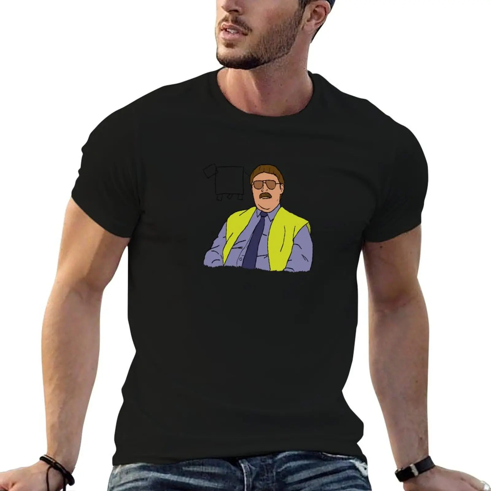 Keith Lard with dog drawing T-Shirt Fashion Pattern Printed Tee Shirt