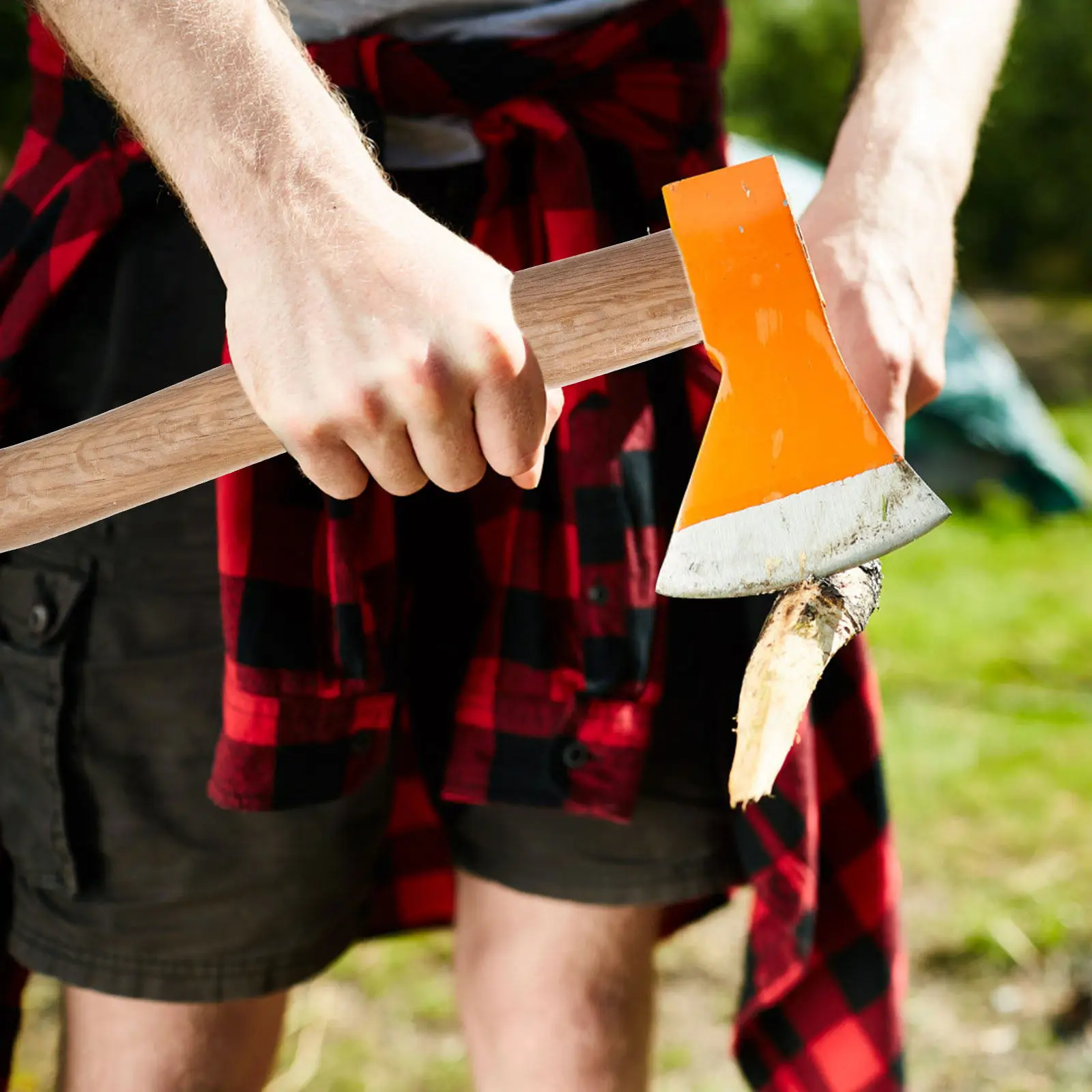 Sturdy Oak Wood Axe Handle Replacement for Outdoor Camping Bushcraft Wood Chopping Tools Compatible with Multiple Axe Types - view 4