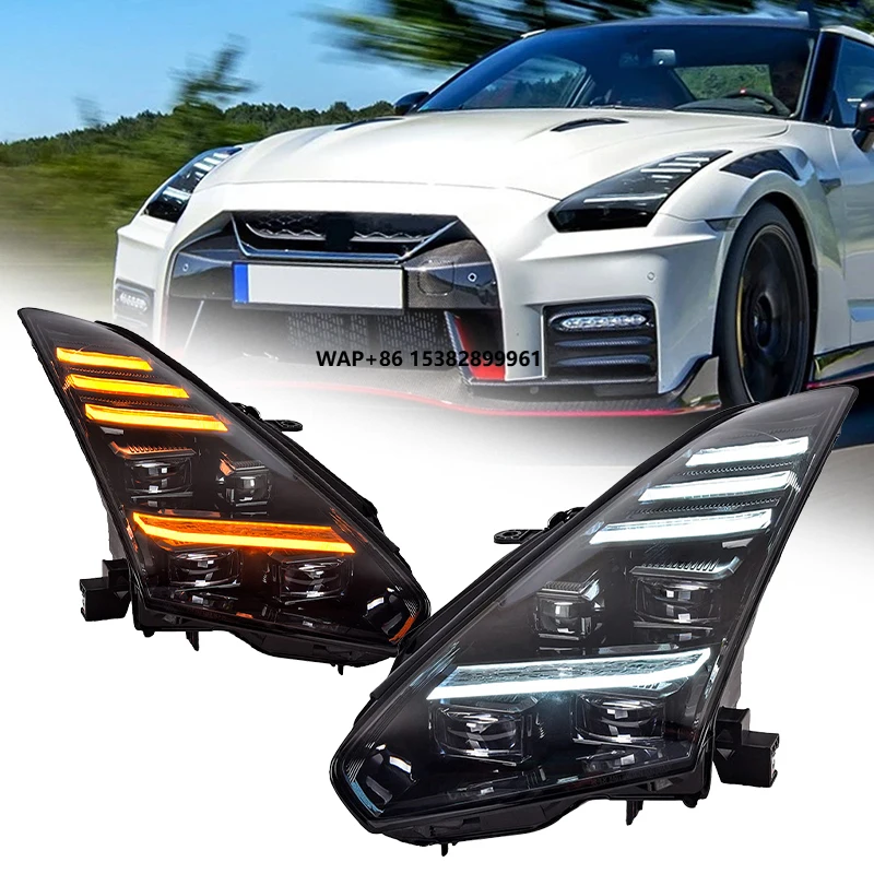 

YU GUANG for Nissan GTR R35 Headlight 2008-2023 Projector Headlamp Upgrade LED 4 Lens ED Headlamp GT-R Front Car Accessories
