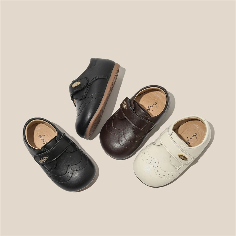 Baby Girls Boys Casual Shoes Spring Autumn Kids Genuine Leather Shoes Comfortable Soft Sole Non-Slip Infant Toddler Shoes