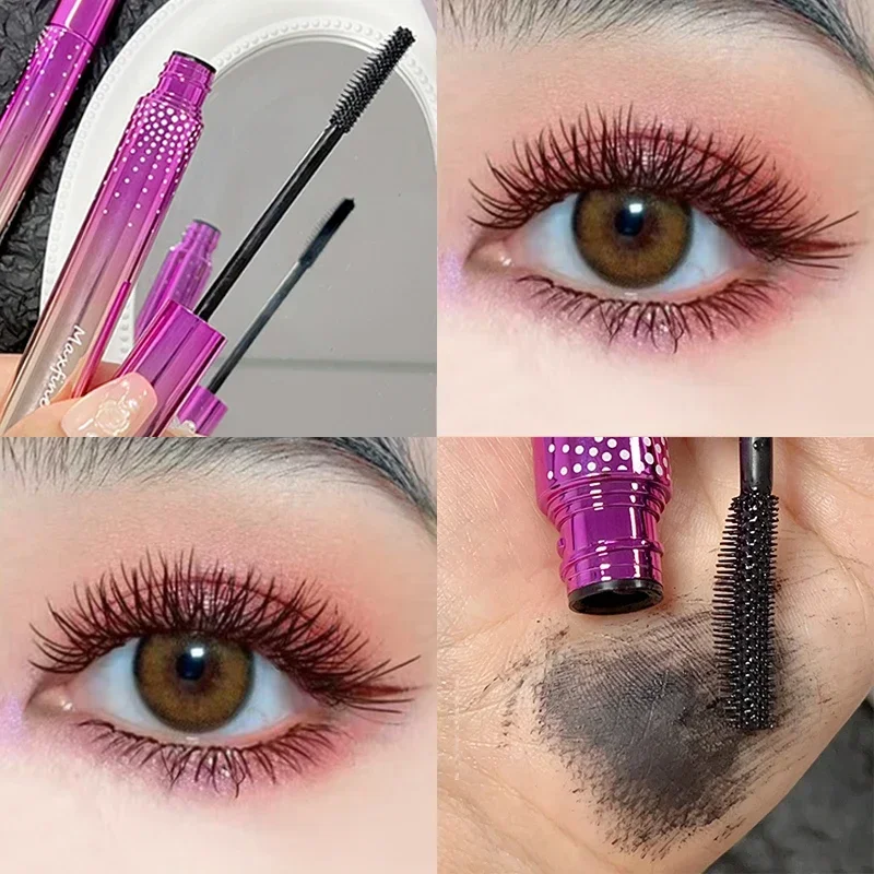 Dauerhafte natürliche Wimperntusche, 5D-Curling, dick, schnell trocknend, nicht blühend, schwarzbraun, wasserfest, kein Ausbleichen von Wimpern, Kosmetik