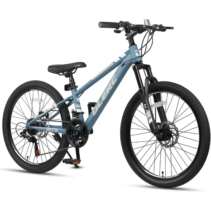 

Glerc 20 24 Inch Kids Bike, Kids Mountain Bike for Boys and Girls Ages 6-15, 21-Speed Skyline Bicycle with Front Suspension
