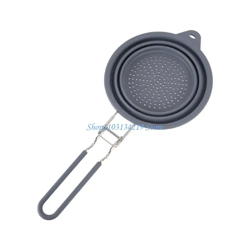N5KC Silicone Strainer Colanders,Space Savers Collapsibles Colanders with Handle