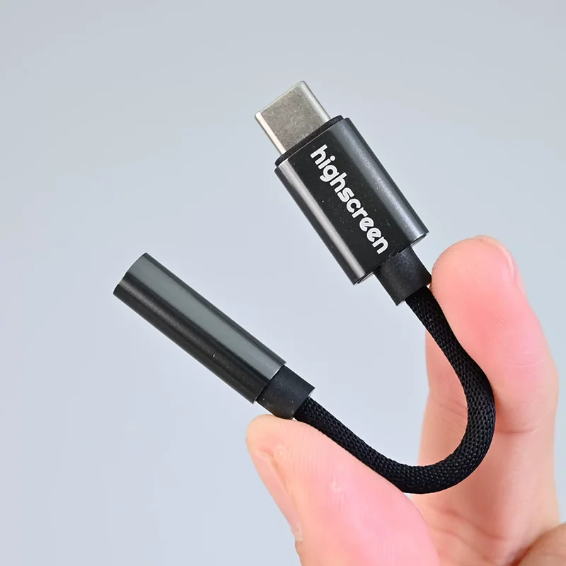USB-C to 3.5mm Headphone DAC Audio Cable with ES9270C Chip for HighScreen USBC Adapter Short Cable