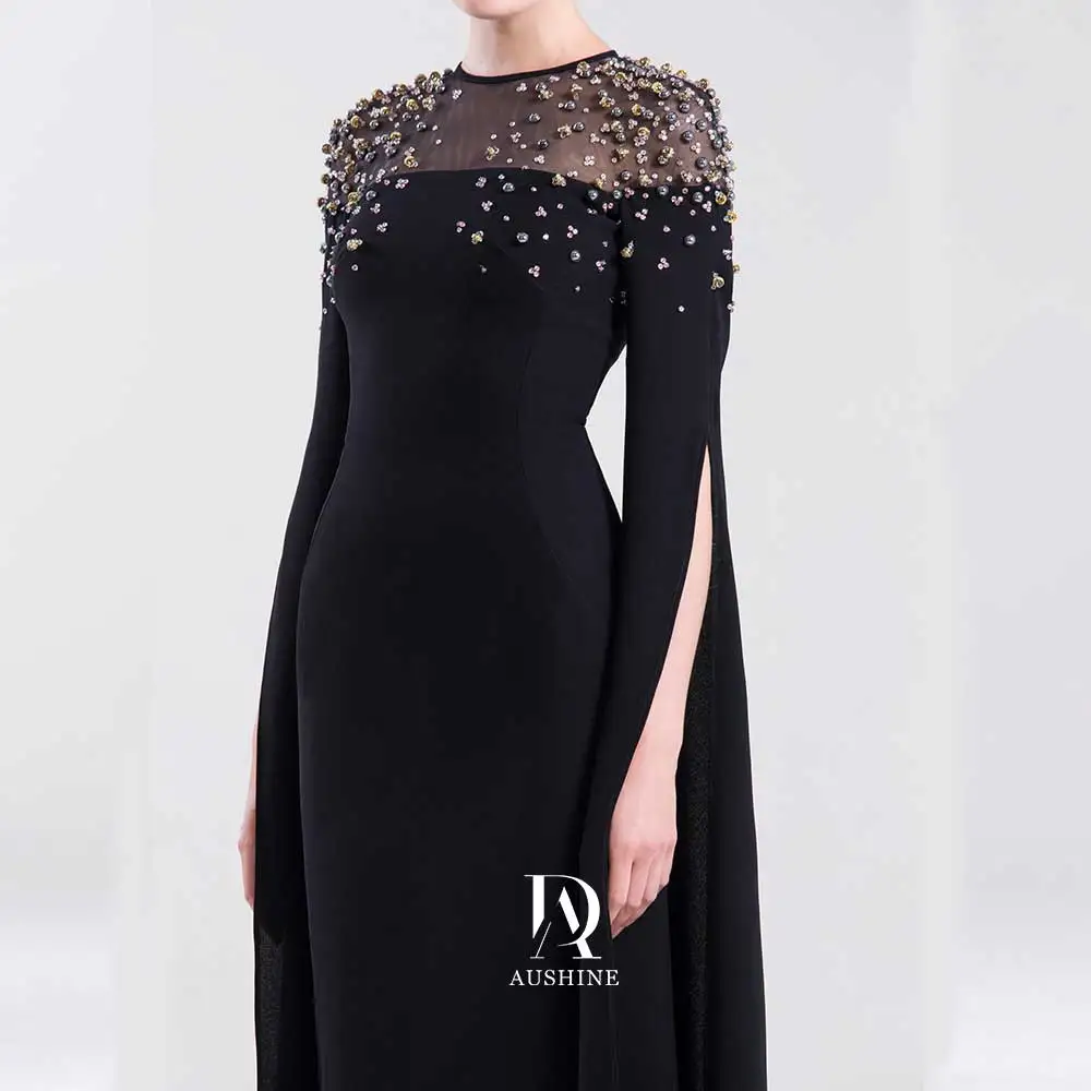 Aushine Dress Luxury Birthday Evening Dress Floor Length Full Sleeves Summer Elegant Wedding Party Gowns For Women Arab 2024Fu