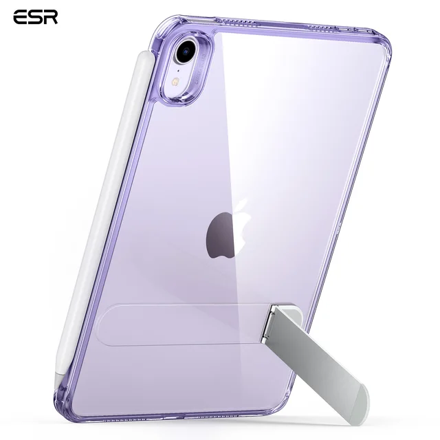 Etui z podpórką ESR do iPada Mini 6 (2021) Mini 7 (2024) Hybrydowa ochrona Przezroczysta tylna obudowa ze stojakiem Pencil Pro & Pencil