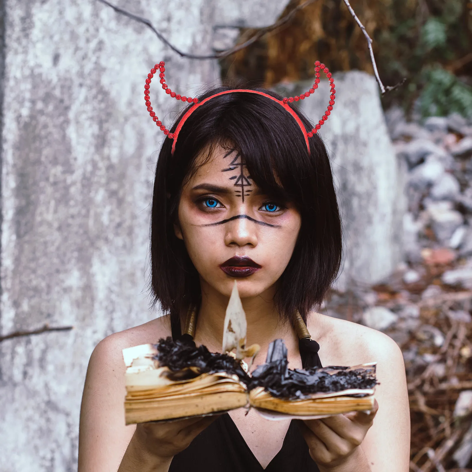 

2 шт., повязка на голову с рогами дьявола и стразами на Хэллоуин, костюм для маскарада, вечерние головные уборы, легкий прочный головной убор с рогом