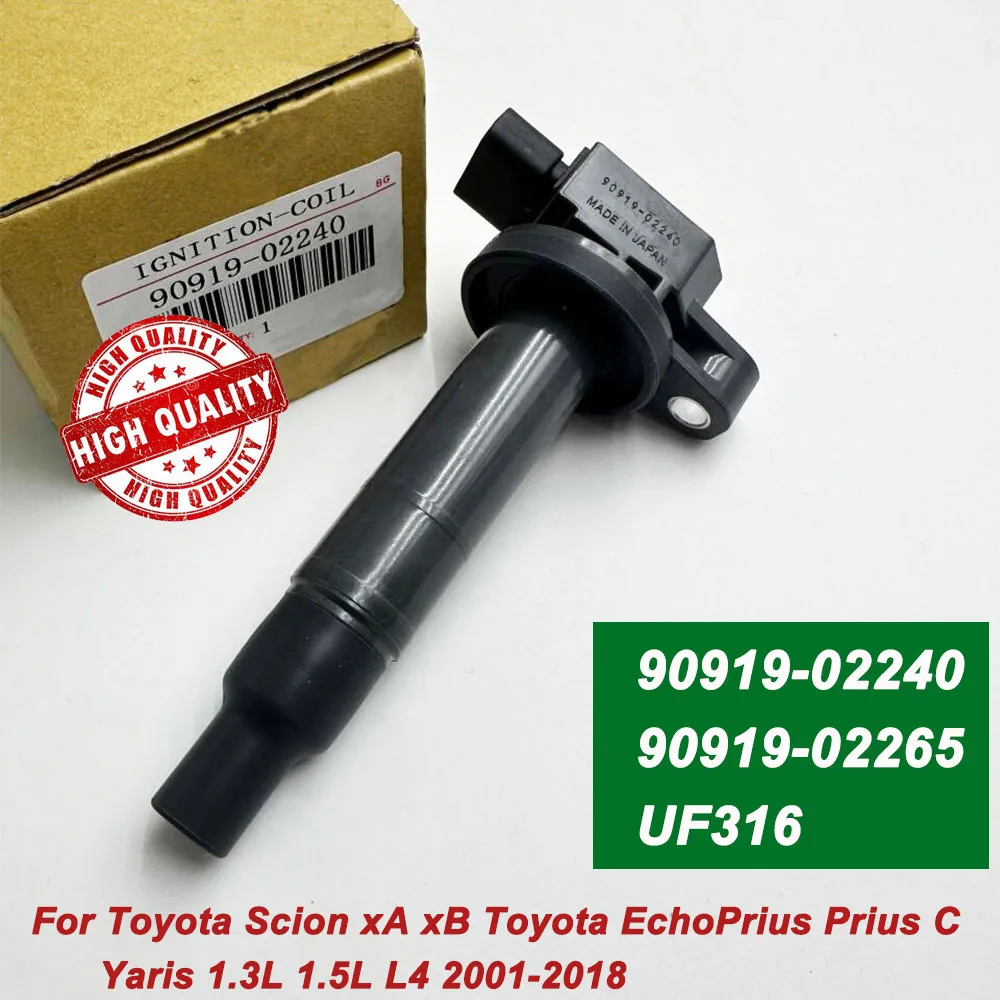 90919-02240 Ignition coil For Toyota Scion ECHO PRIUS YARIS 1.5L1.3L 1NZFE 2NZFE 2000-2019 9091902240 UF316 9091902265 673-1306