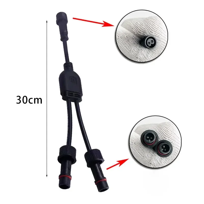 Solar Lights Conversions 1 to 2 Splitter DC To 2Pin Plugs Intelligent Triage Universal Waterproof Connectors Male Female Wire