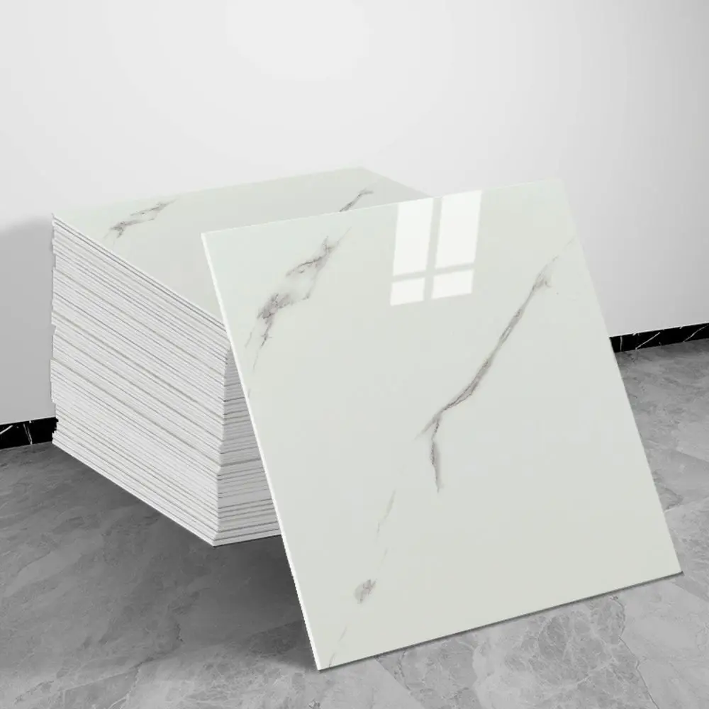 10PCS/SET Waterproof Glossy Wall Tile Stickers PVC 30X30CM Peel and Stick Tiles Moisture Proof Imitation Marble Wall Tiles