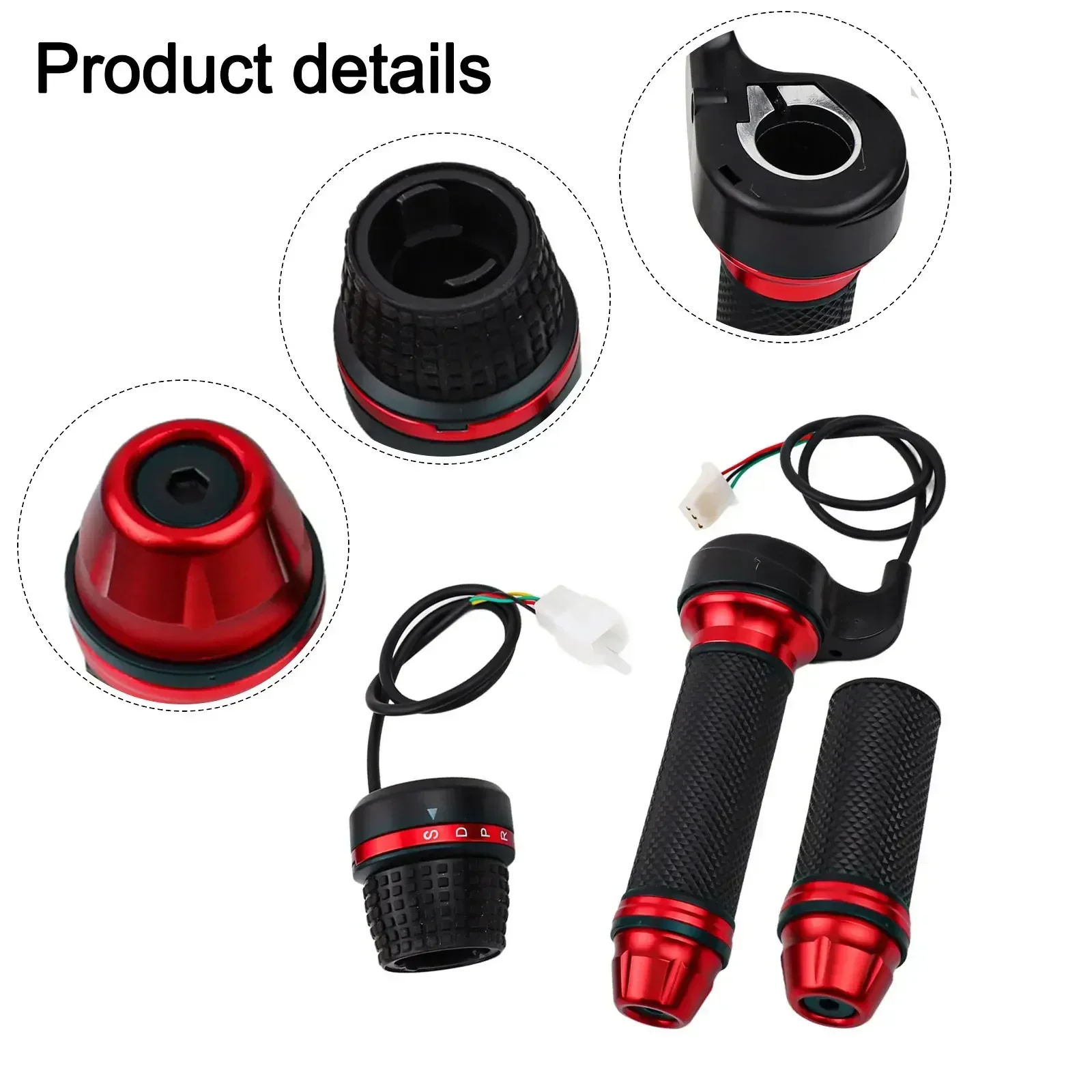 E-Bike Throttle Grip Pair For Electric Bicycle 48V To 72V Featuring 4 Gear Speed Adjustment And Handlebar Twist Riding Control