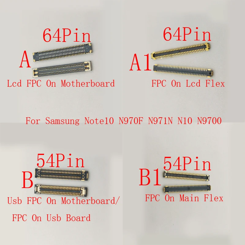 2-20 шт. разъем FPC, USB-зарядное устройство, ЖК-дисплей для Samsung Galaxy Note10 N970 N971 N10 Note 10 Plus N976 S10 5G G977 64-контактный