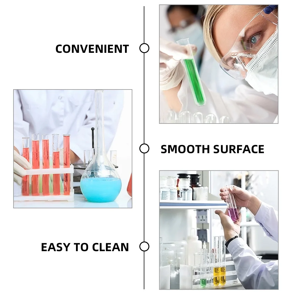 

20Pcs Glass Test Tubes Stable Transparent Clear Tubes for Scientific Experiments Chemical Liquids Storage DIY Use