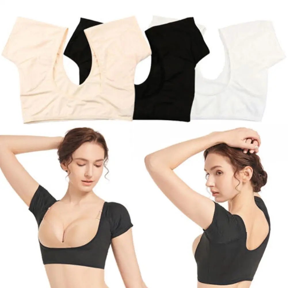 T-shirt Shaped Absorbent Pad Women Chest Support Absorb Sweat Underarm Sweat-free Steel reusable Sweat-absorbent Vest Deodorant