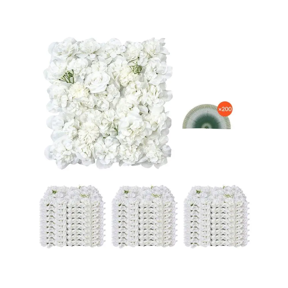 

3D Flower Wall Panel 24PCS 15x15in Artificial Decorative Floral Background for Weddings Parties Events Photography