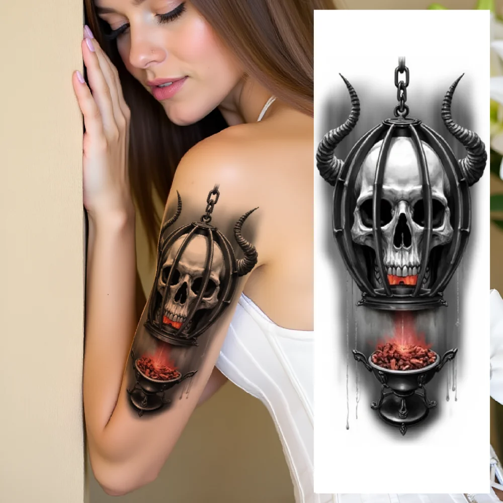 Autocollants de tatouage temporaire imperméables et durables, 3 pièces, paysage avec vélos, montre de poche avec lettres pour bras et cuisses