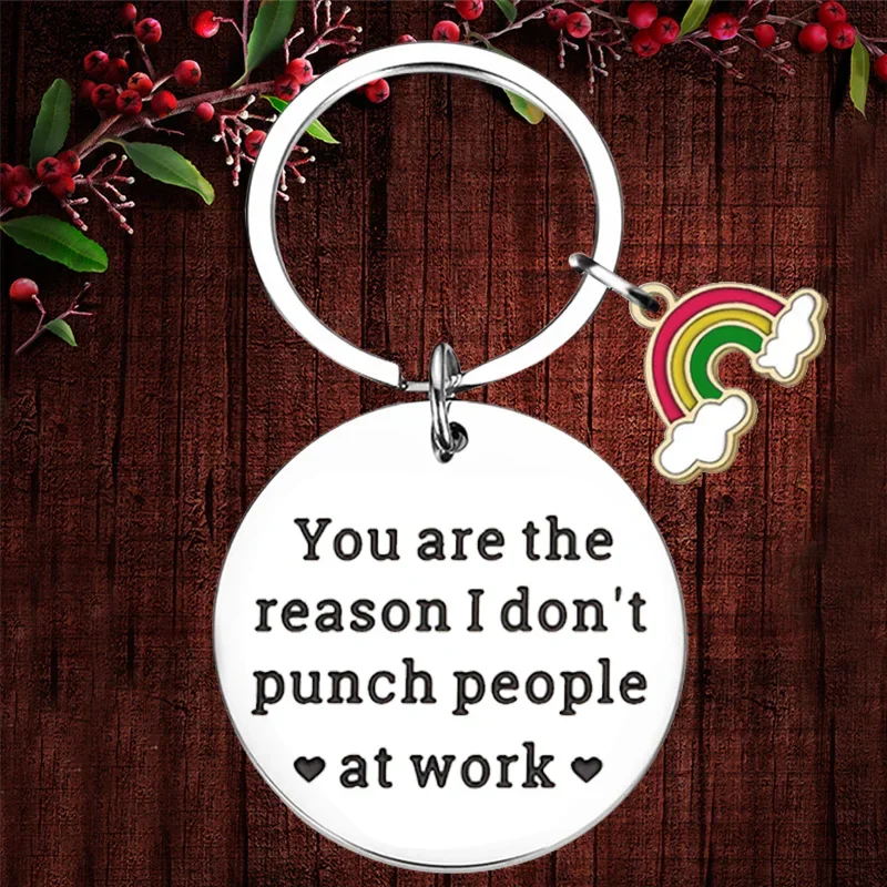 Charm Funny Coworker Keychain Pendant Favorite Colleague Gift  Key Chains Appreciation Leaving Away Retirement Christmas Gifts