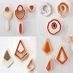 Irregular Geometric Polymer Clay Molds Diamond Shape Dangle Clay Earring Cutters Embossing Moulds for Jewelry Pendant Making