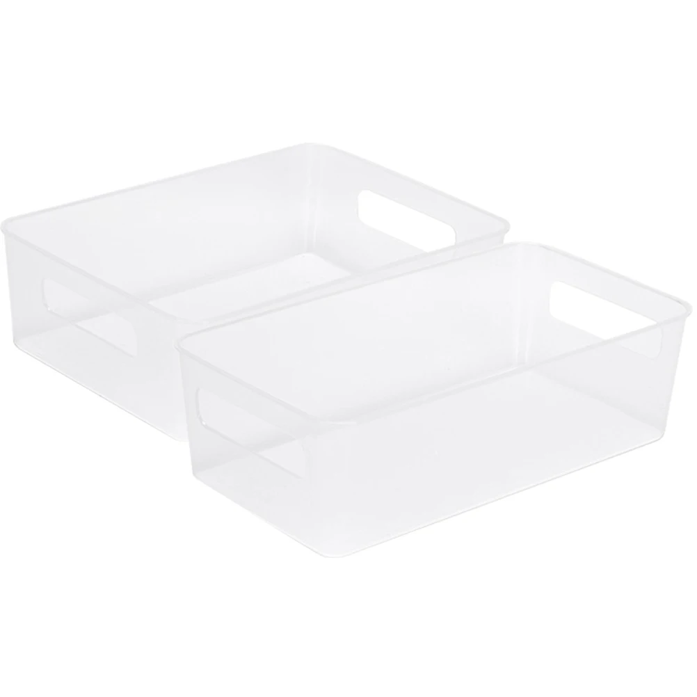 

2pcs Fridge Storage Box Small Large Corner Pad Stackable Transparent Kitchen Food ganizer Containers Bins Vegetable Fruit