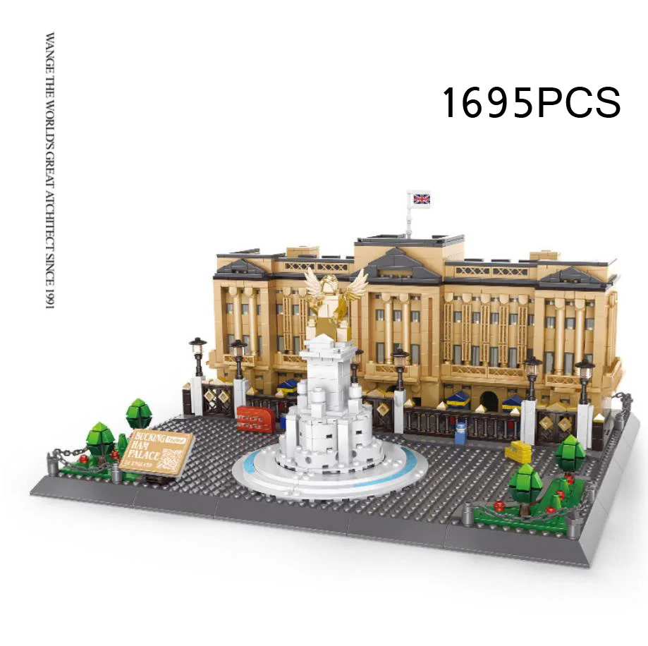 Creative World Famous Historical Architecture Model Block England London Buckingham Palace Build Brick Toy Collection For Gift