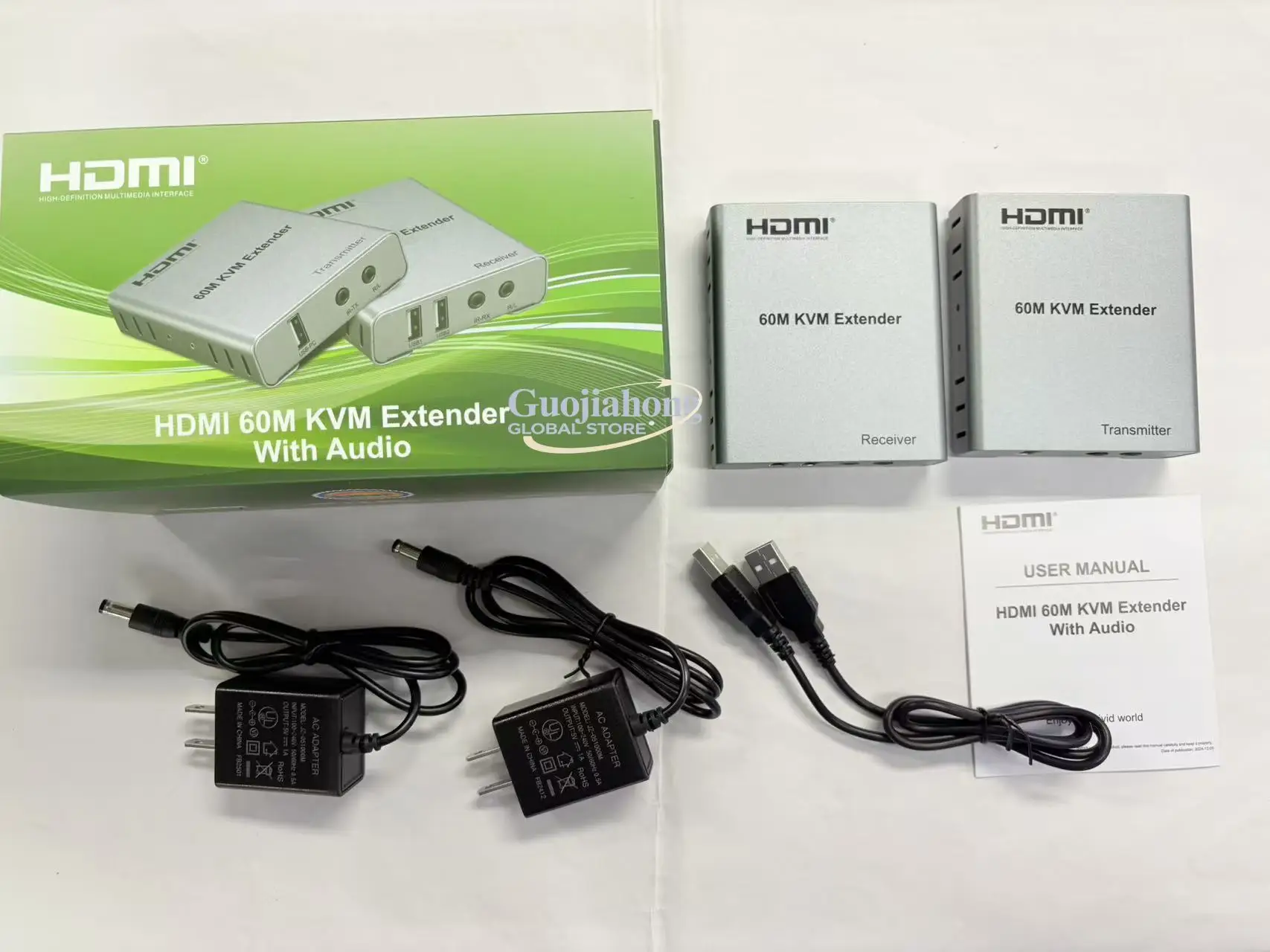 60M KVM Extender high definition   USB synchronous extender 1080P 60Hz set of distribution power supply