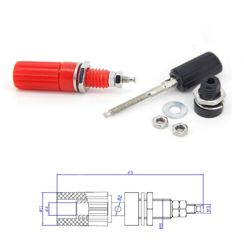 Głośnik DIY złącze zaciskowe pozłacane złącze zaciskowe głośnikowe zaciski audio 4mm gniazda wtykowe bananowe