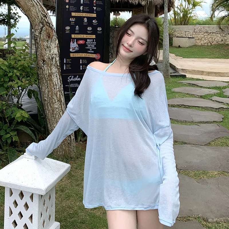 Badmode Buitenbedekking Zonnebrandcrème Strand Vaion Onsen Bikini Bijpassende kleding Ander materiaal T-shirt Dames Faion