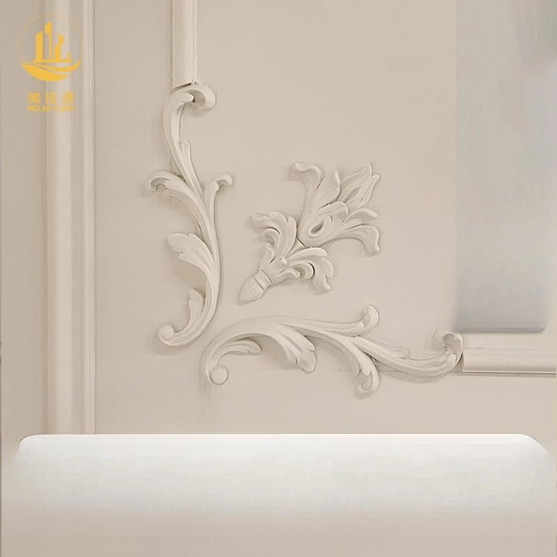 French plaster line gypsum corner flower GRG background wall decorative modeling engraved ceiling imitation PU corner flower