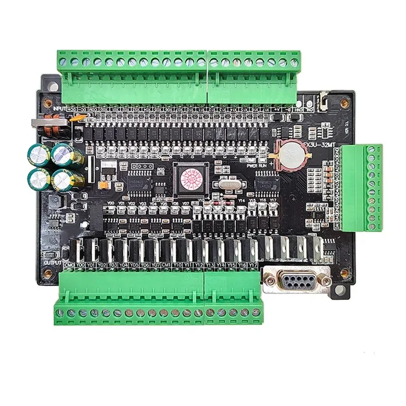 FX3U LE3U 32MT 6AD2DA 16 input 16 transistor output 6 analog input 2 analog output plc controller RS485 RTC (real time clock)