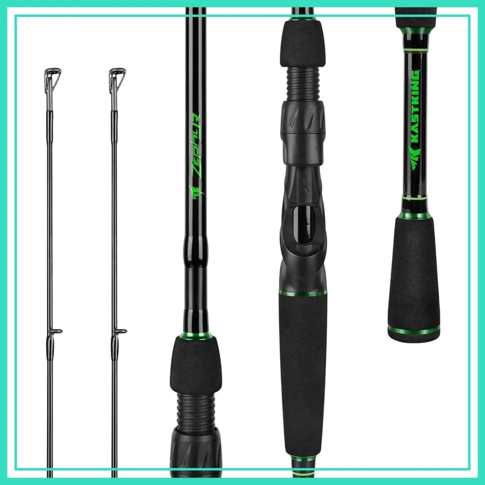 

Dual Tip Fishing Rod, Lightweight IM6 Graphite Spinning & Casting Rod with Zirconium Guides, Hook Keeper, EVA Grip, PTS System