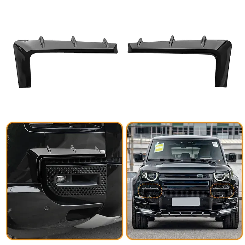 Eyebrow Strips Fog Light Lip Diffuser Spoiler For land rover defender 2020-2025 Bumper car Accessories
