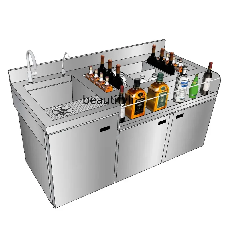 Cocktail Table Cocktail Console Stainless Steel Cocktail Table Commercial Refrigeration Mobile Wine Cabinet