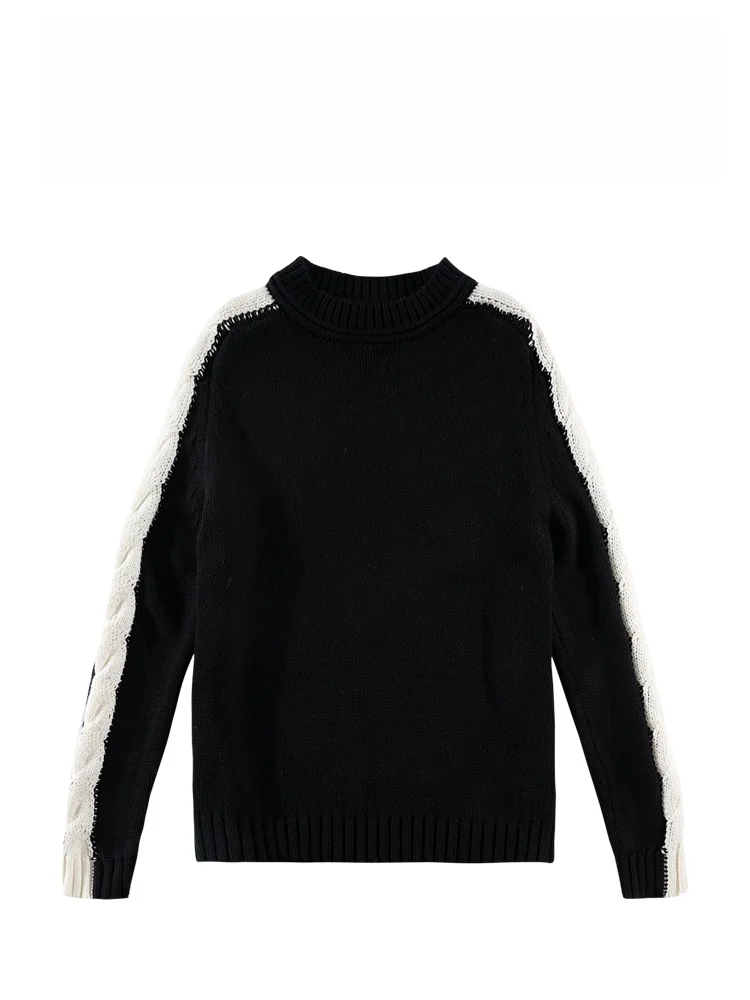 

BAIRBAOLIY Модный универсальный комфортный свитер с круглым вырезом и простым цветным блочным дизайном, базовый слой, осень-зима, новинка