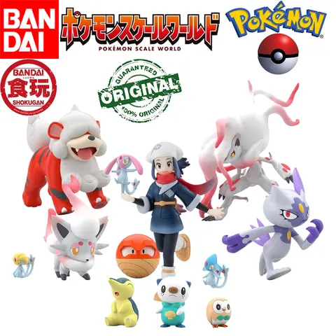 In Stock Original Bandai Pokemon Scale World Pokemon Legends Arceus Hisui Region Pack Akari Zoroark Growlithe Game Anime Figure