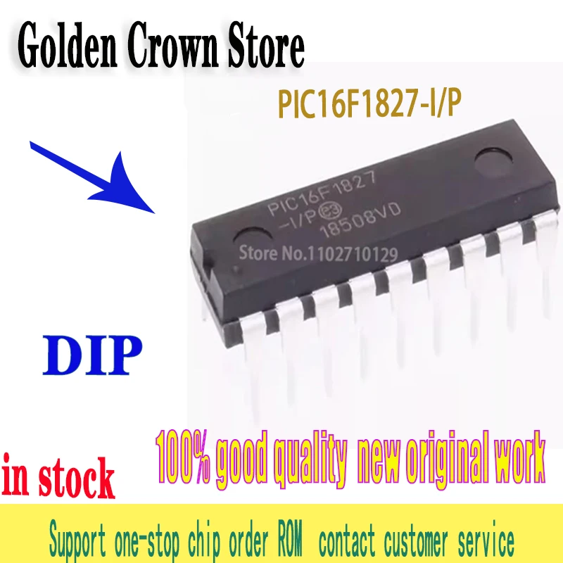 

10PCS/LOT PIC16F1827-I/P PIC16F1827 -I/P 16F1827 DIP18 100% New Original In Stock