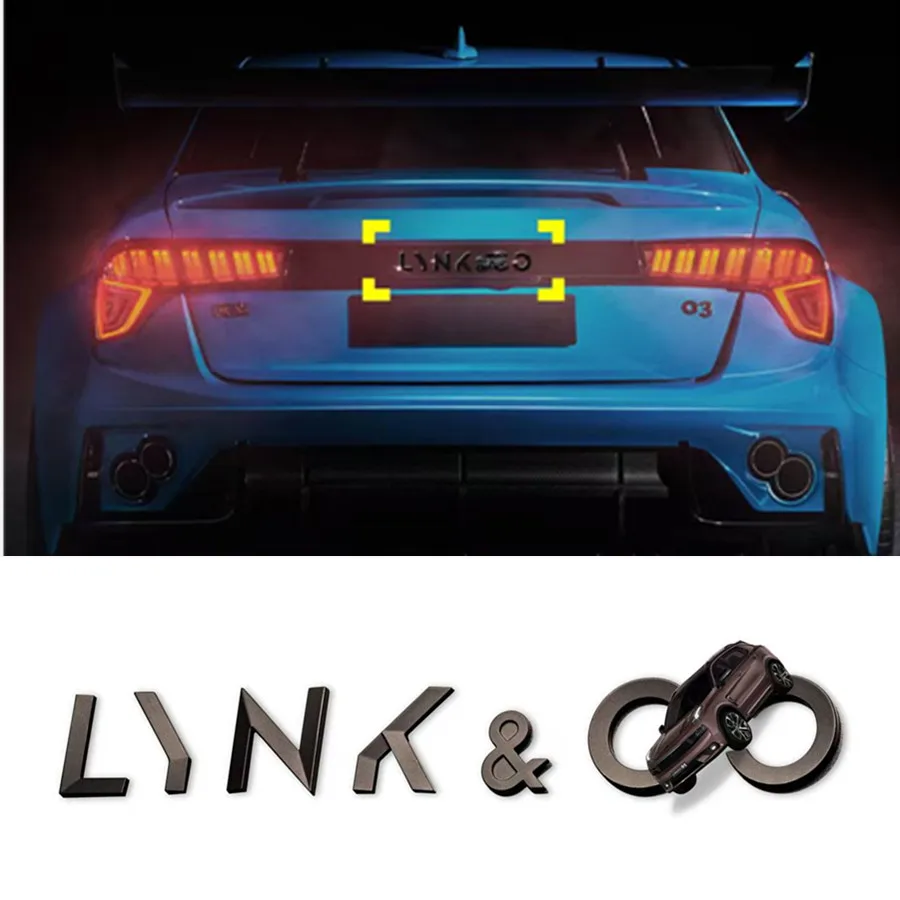 For Lynk&Co 01 02 03 05 Rear Logo Black English Letter Logo Car Logo Modification Black Warrior Decoration Sticker Accessories
