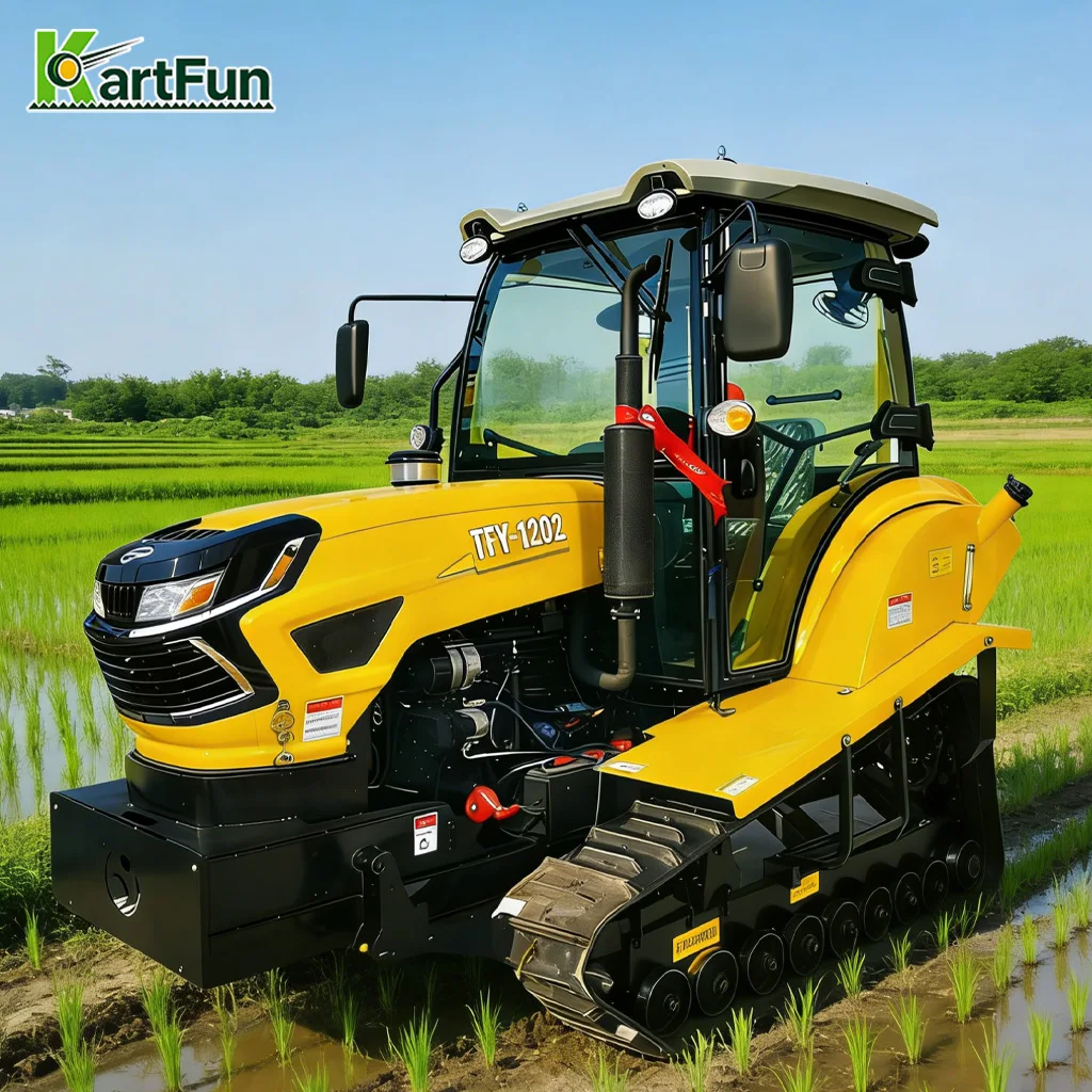 Heavy Duty Crawler Tractor Farm Machinery CE Engine 100HP 120HP Crawler Tractor with Rotary Tiller and Backhoe