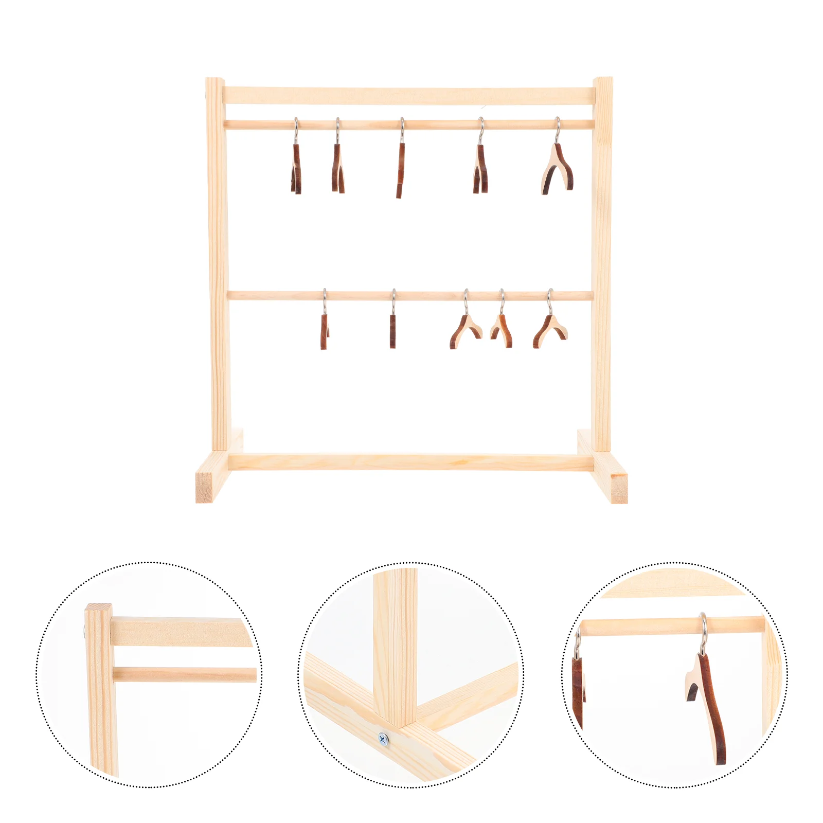 Wooden Hanger Small Clothes Rack Coat Hanging Apparel Garment Holder Dress Child Hangers