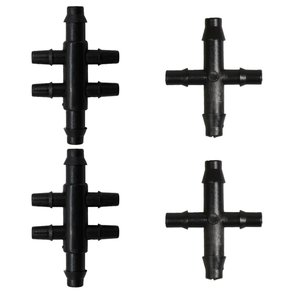 20 Pcs 4/7mm To 3/5mm Hose Barbed Straight 4-Way Garden Water Pipe Splitters Garden Lawn Irrigation Connection Fittings