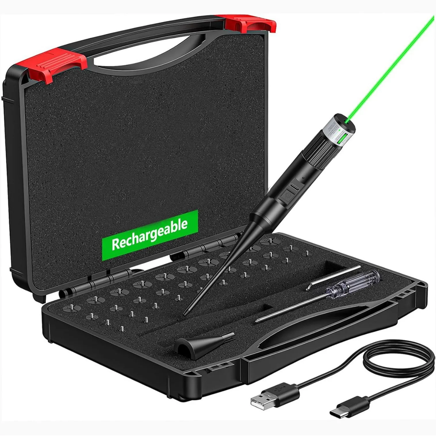 

Dry Green Laser Boresighter 32 Adapter Hunting Zeroing Calibration Tool.