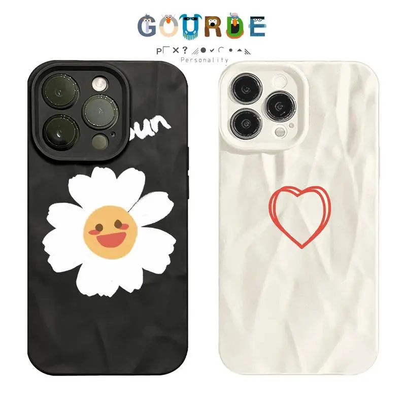 

Gourde Simple Flower Love Pattern Couple Case for Iphone 15 14 12 13 11 Pro Max IP 7 8 Plus Iphon X XS XR Xs Max