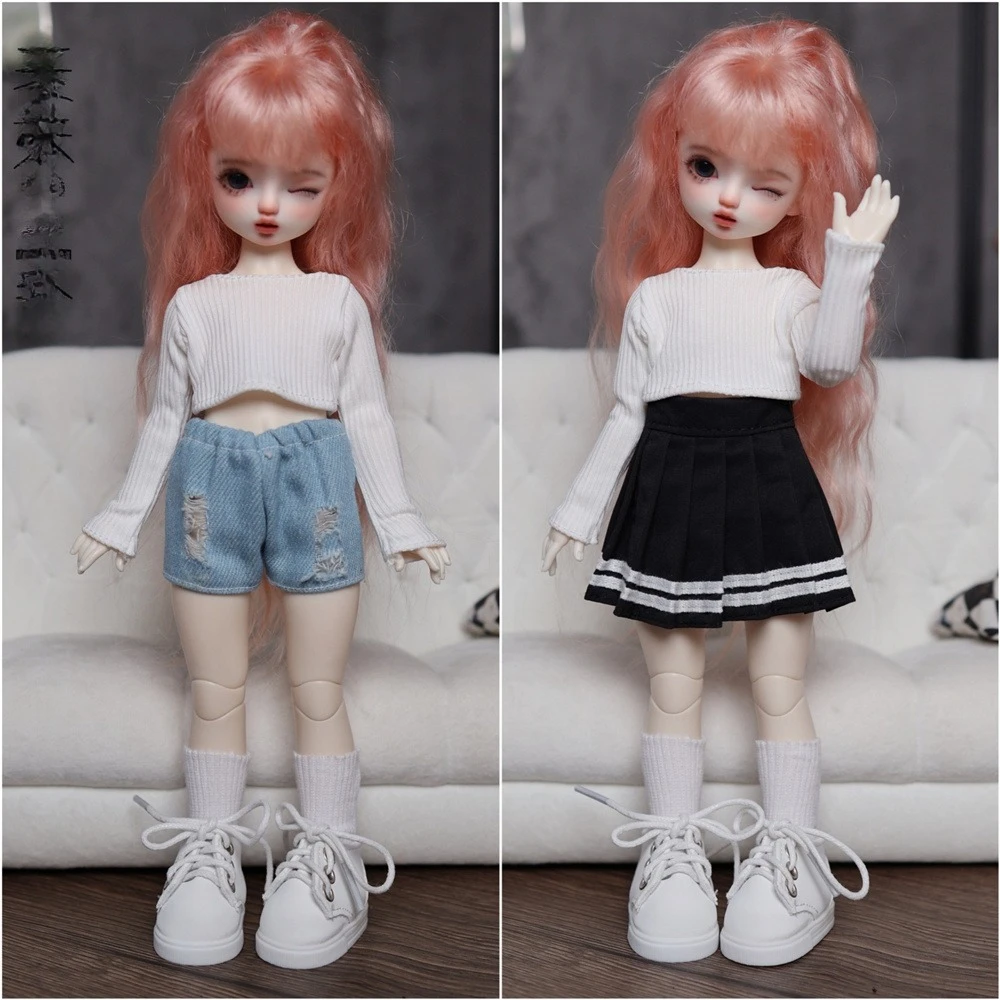 

Одежда для кукол BJD подходит для размеров 1/6, вязаный свитер, плиссированная юбка в студенческом стиле, комплект одежды, аксессуары для кукол (2 точки)